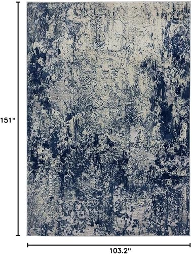 Miniatura 2 de LUXE WEAVERS Alfombra abstracta artística moderna, color azul, 9 x 12