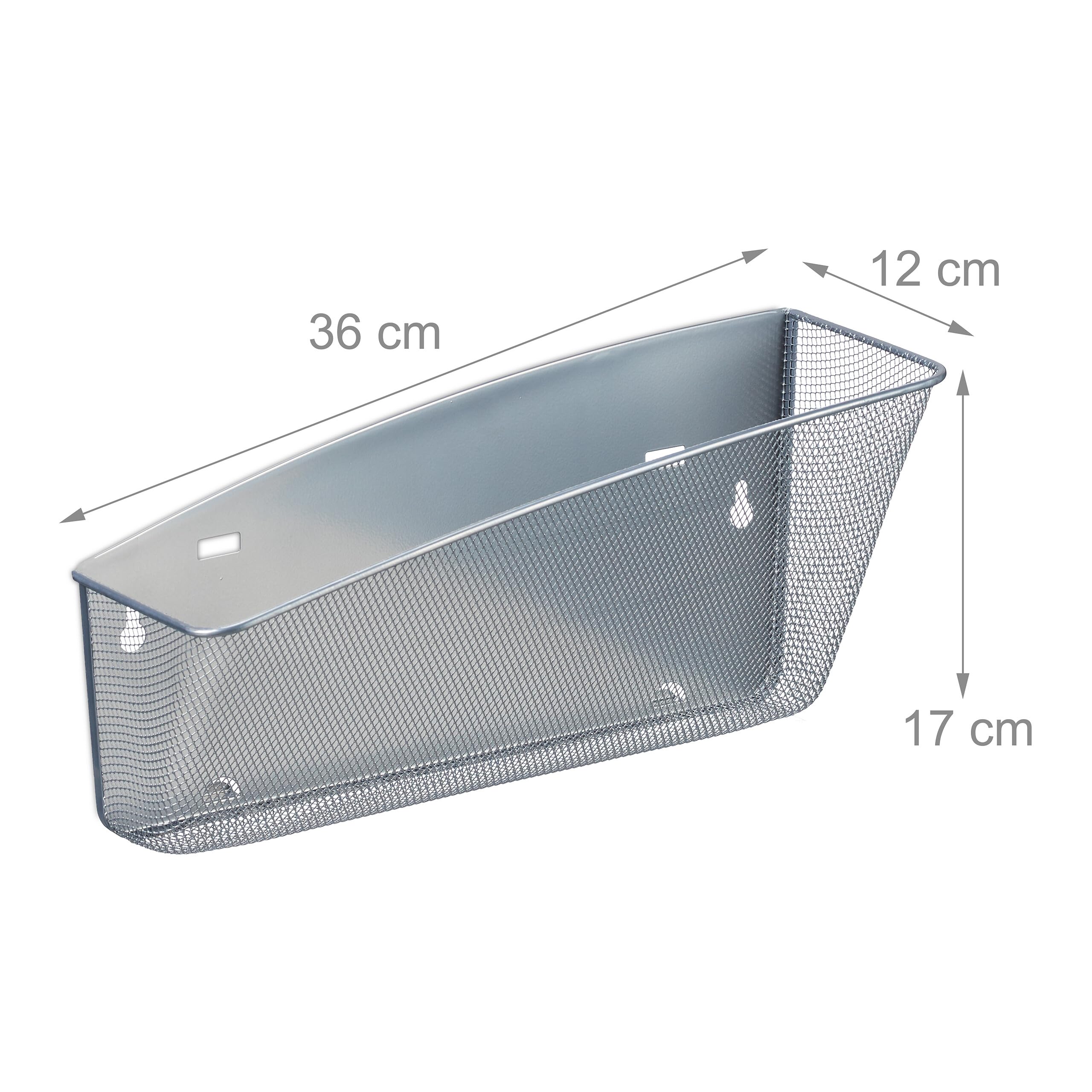 Relaxdays Zeitschriftenhalter Wand, 3er Set, Zeitungsablage, Wandfächer, HBT 39x36x12 cm, Magazinhalter, Metall, Silber
