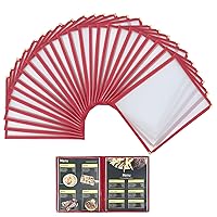 Vista 11 de Fundas de menú de 8.5 x 11 pulgadas Fundas transparentes para menú de recetas de restaurante para cocina, bebida, vino, cubiertas de menú borgoña