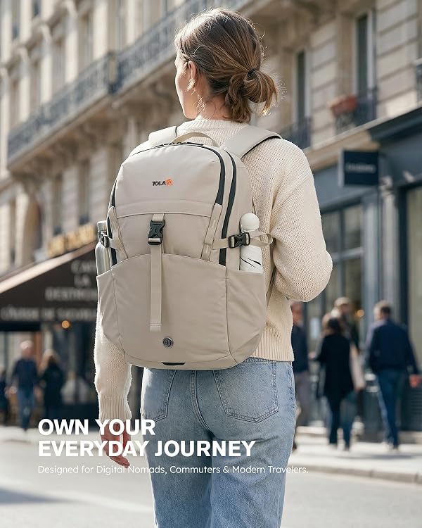 Tolaccea Daypack Backpacks Carry On 30L, Travel Backpack with Waterproof Zippers, Flight Approved Hand Luggage Casual Backpack for Men Women, Durable Bag for Work Business Hiking, Fits 15.6" Laptop by Tolaccea - Used condition - Image 9