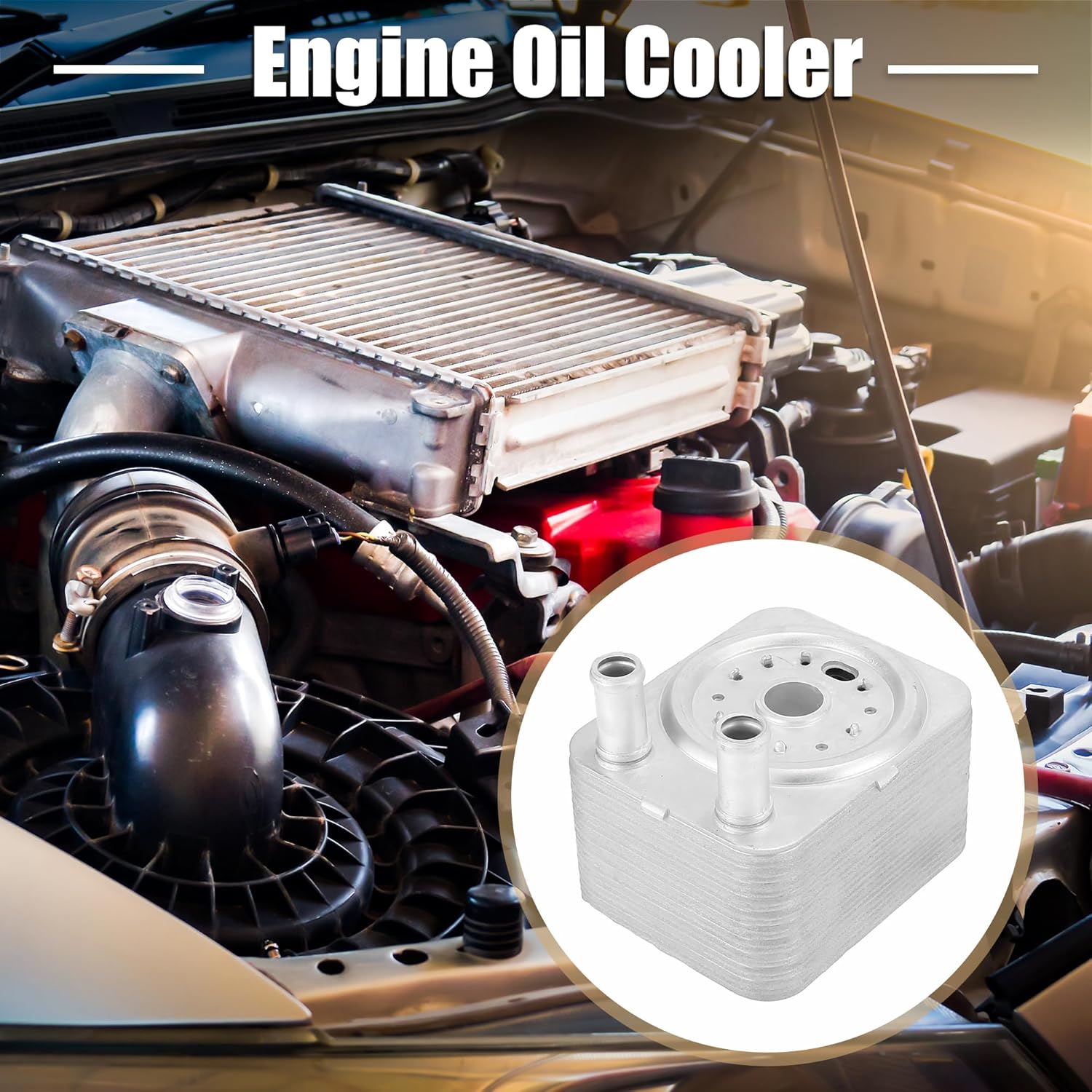 X AUTOHAUX 038117021B Automatic Engine Oil Cooler 20 Rows for Volkswagen Touareg 2004-2011