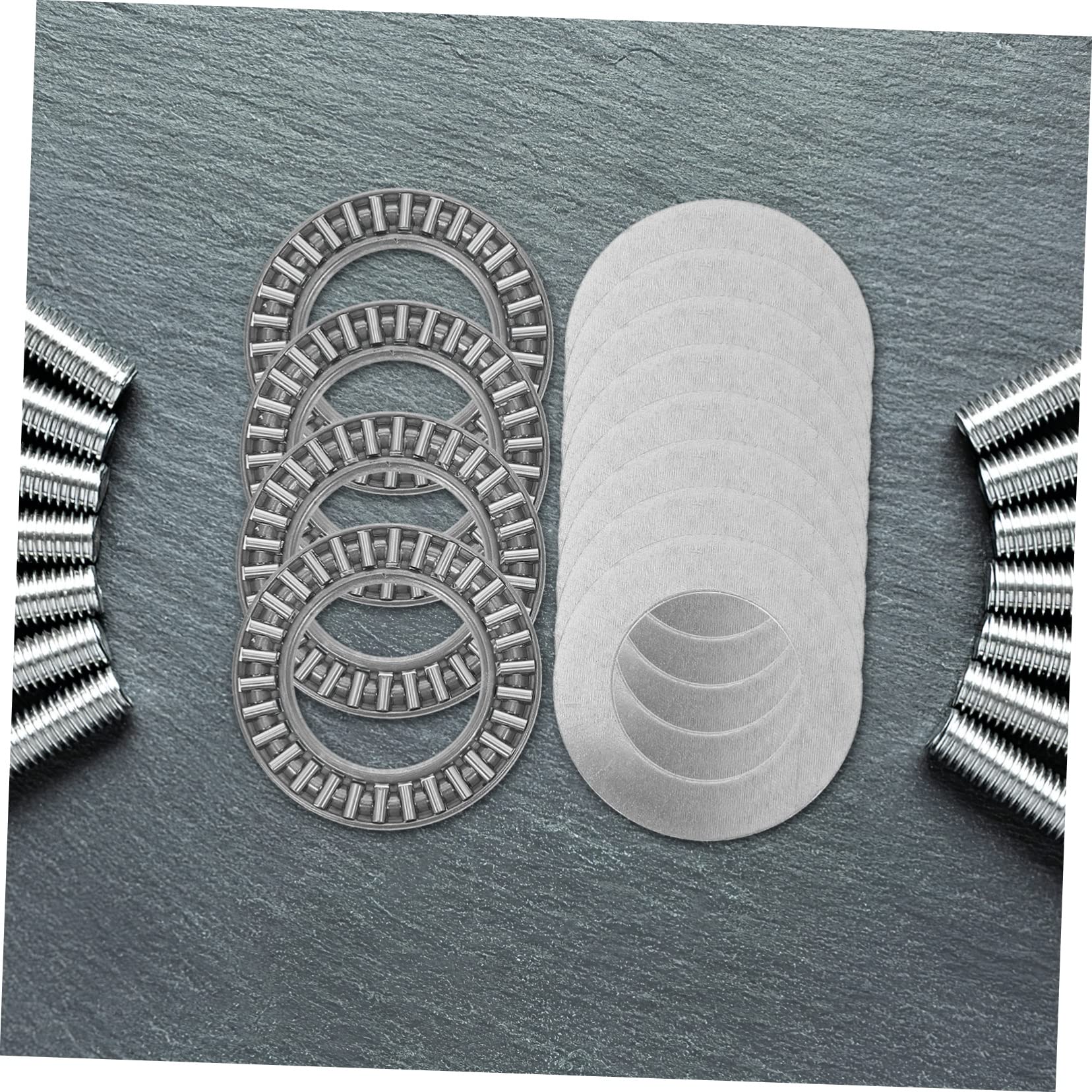 PRETYZOOM Industrial Needle Roller Thrust Bearings Set of 4 High Temp Wear Resistant Heat Resistant Axial Roller for Machine Parts