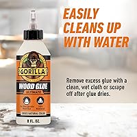 Vista 7 de Gorilla Ultimate - Pegamento para madera impermeable, color madera natural, 8 onzas (paquete de 1), resistente al agua para proyectos y reparaciones