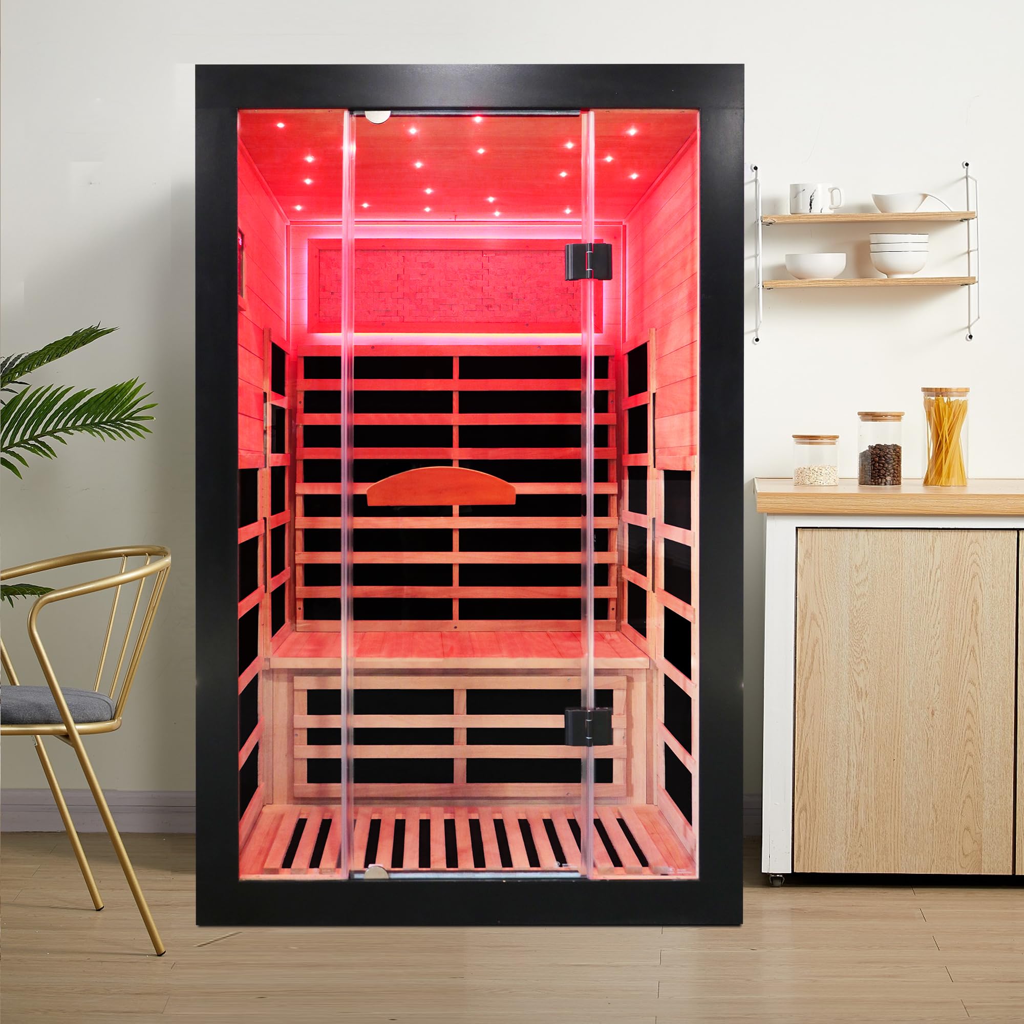 Photo 1 of Lamar 2 Person Infrared Sauna with 7-Color Light Therapy