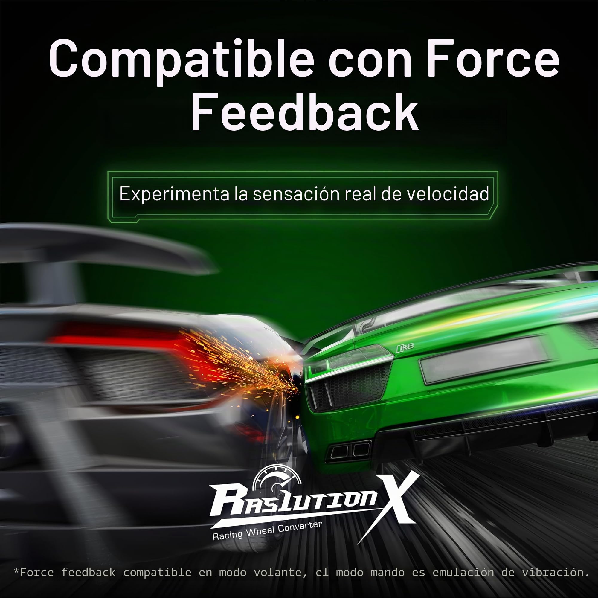 Brook Ras1ution X - Convertidor de rueda de carreras para Xbox Series X|S, Xbox One y Xbox 360 | Soporte de rueda 60+, retroalimentación de fuerza, control de aplicación y llavero exclusivo
