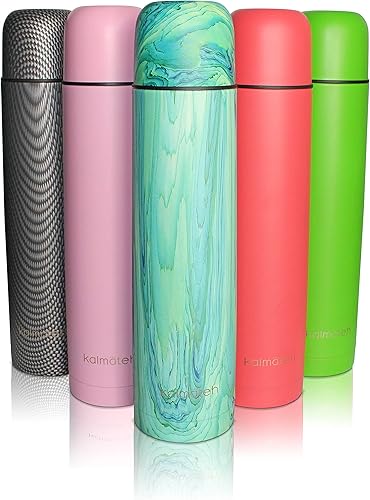 Vista 2 de Kalmateh Botella Termo Moderna y Elegante de Acero Inoxidable con Doble Pared y Aislamiento al Vacío 1000ml, Vaciado Preciso y Retención de Calor