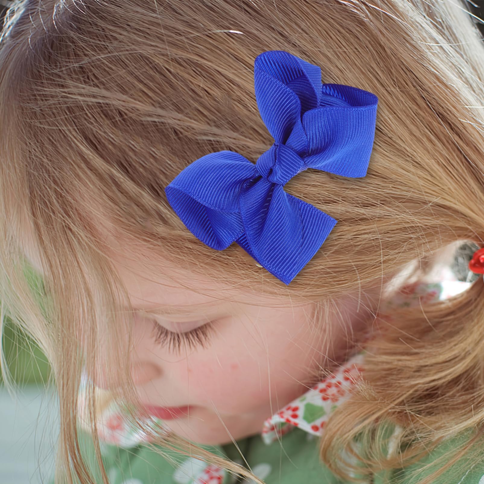 Abaodam 12 Pcs Ribbon Bow Hair Clips for Baby Fine Hair Navy Blue Small Ribbon Head Accessories for Girls School Uniform Grosgrain Alligator Clips for Toddlers and Kids Birthday Present - Image 4