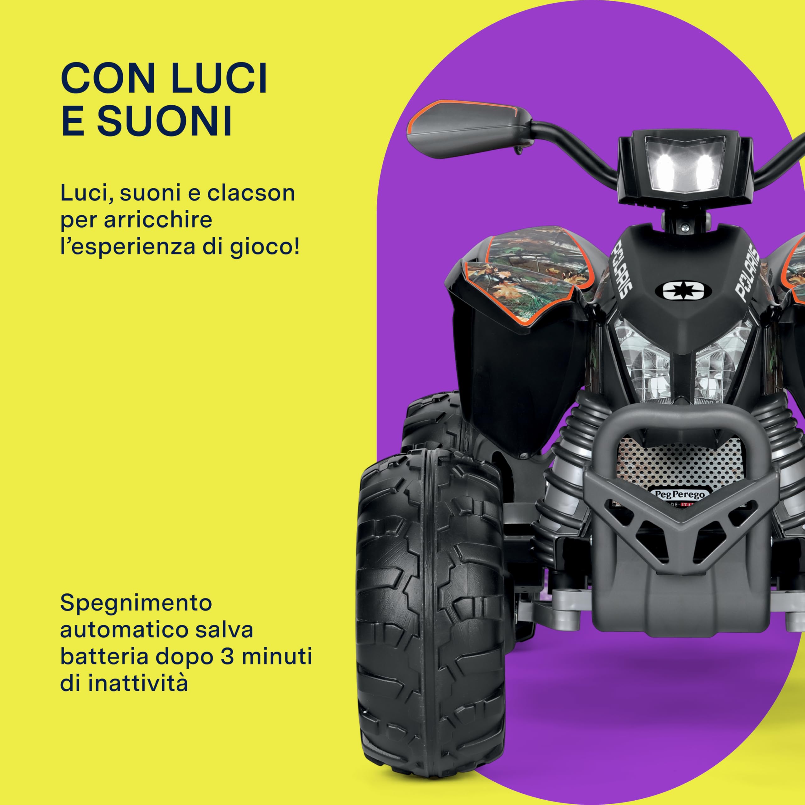 Polaris Outlaw 330W Camo Quad Elettrico per Bambini 12V