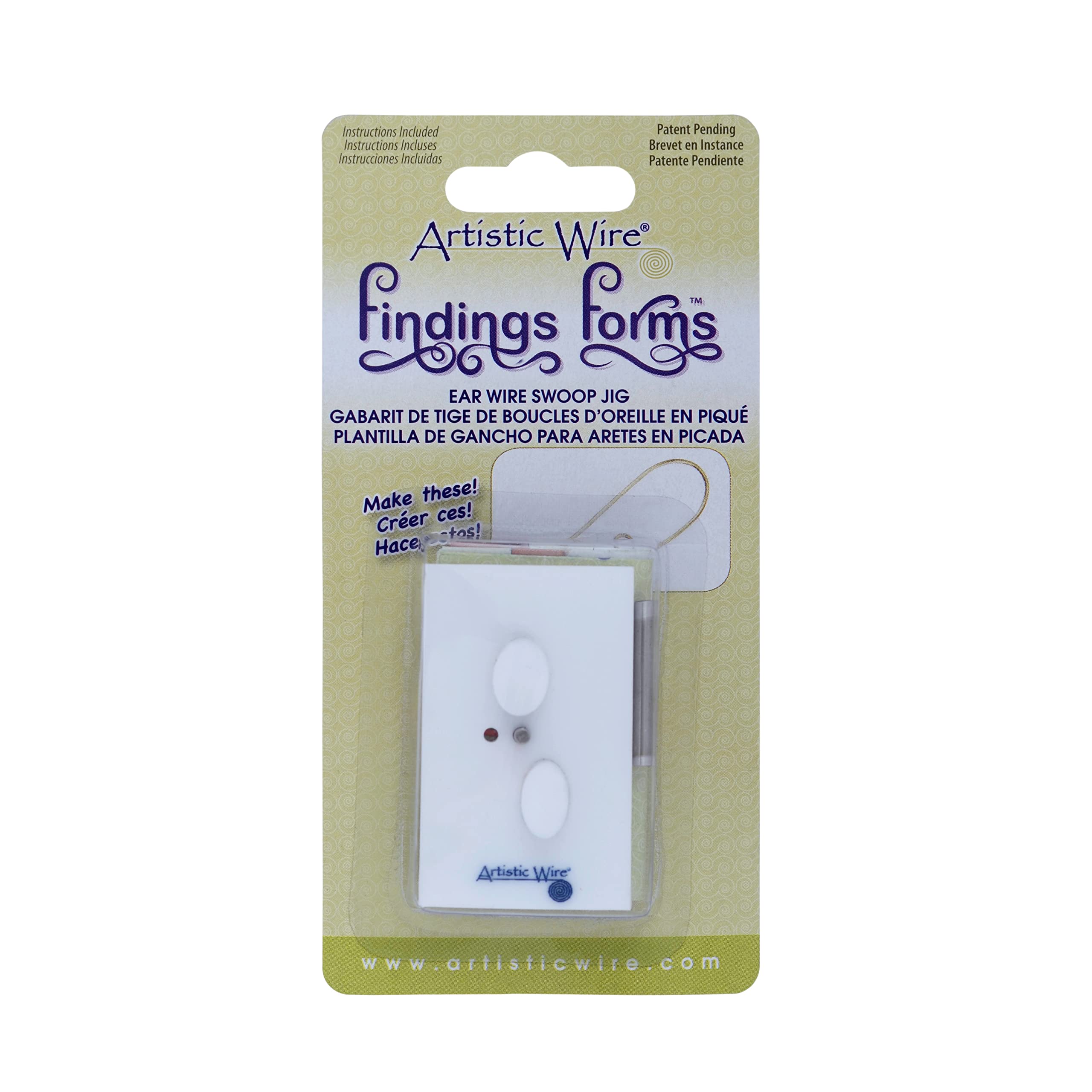 Artistic Wire Copper, Silver Findings Forms 228S-666 Swoop Ear Wire, Pack Of 1