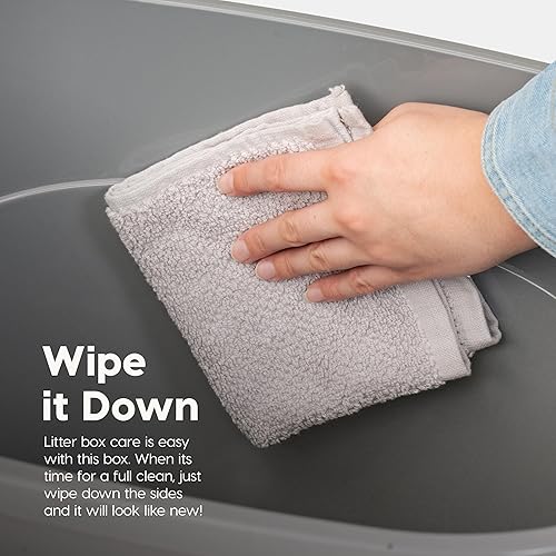 Miniatura 6 de IRIS Top Entry - Arena para gato con cuchara color gris y blanco