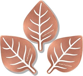 Leaf Copper Bird Bath Discs 3 Pack - 99.99% Pure Copper Fountain Plates | 3-pack Botanical Leaf 0.6mm Copper Plates Cover Wider Fountain Basins, Combining Fresh Water Care with Elegant Yard Decor