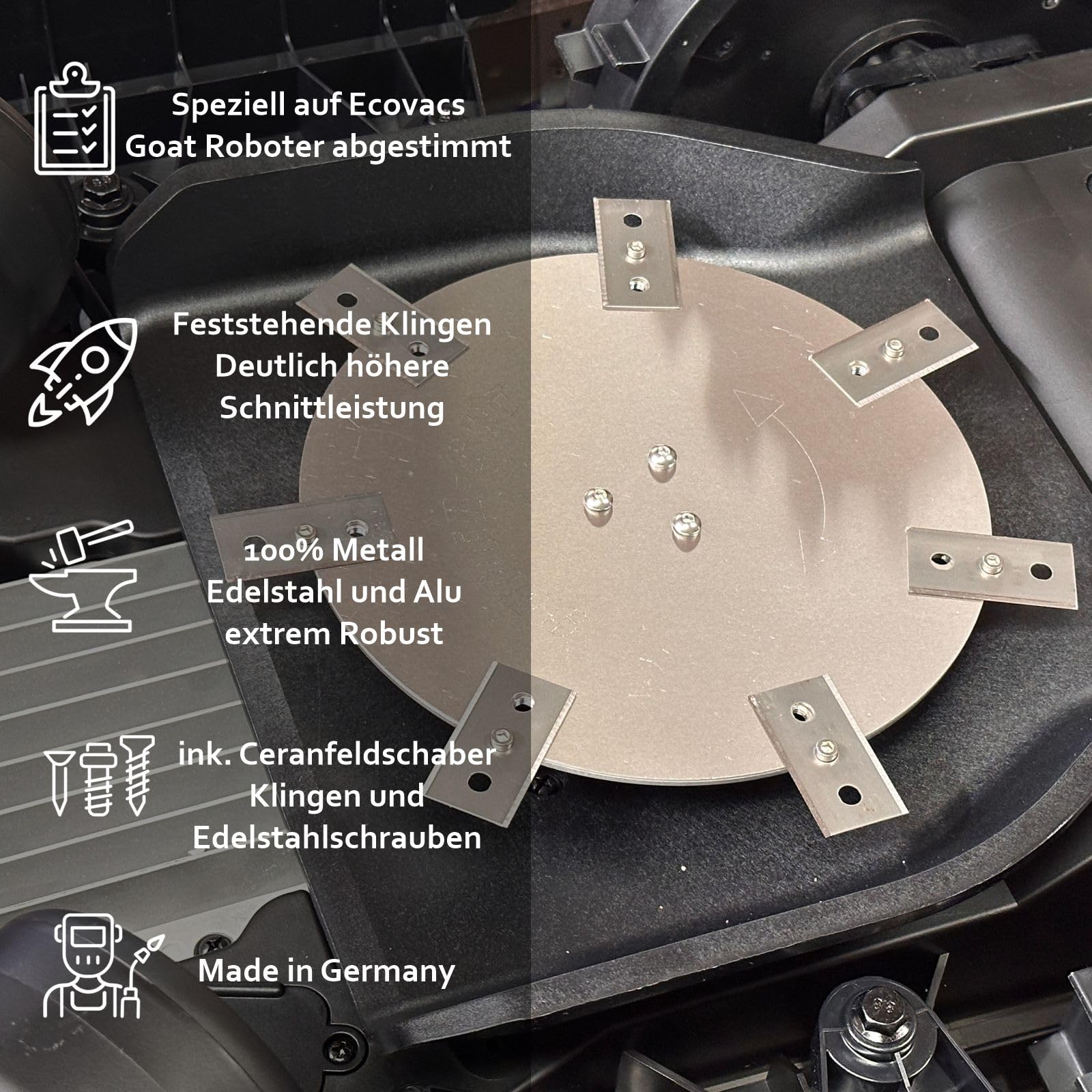 Premium Messerscheibe Für Eufy Mähroboter - 7 Klingen Aus Edelstahl/Alu
