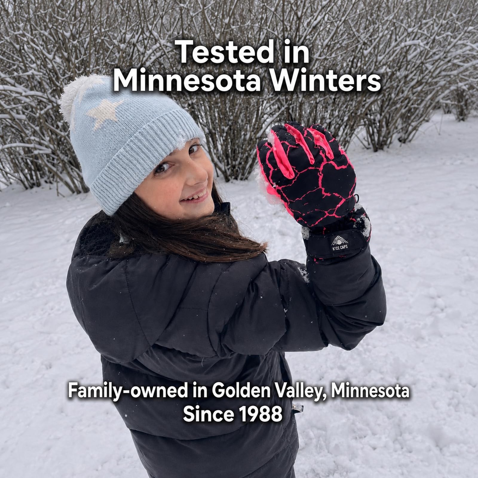 N'Ice Caps Kids Bulky Thinsulate and Waterproof Ski Glove with Ridges