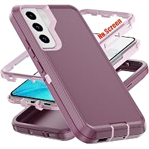 for S22+ Case,[Military Grade] 3 in 1 Full Body Shockproof Dust/Drop Proof Heavy Duty Protection Cover,for Samsung Galaxy S22 Plus 6.6 Inch,Pink+Wine Red