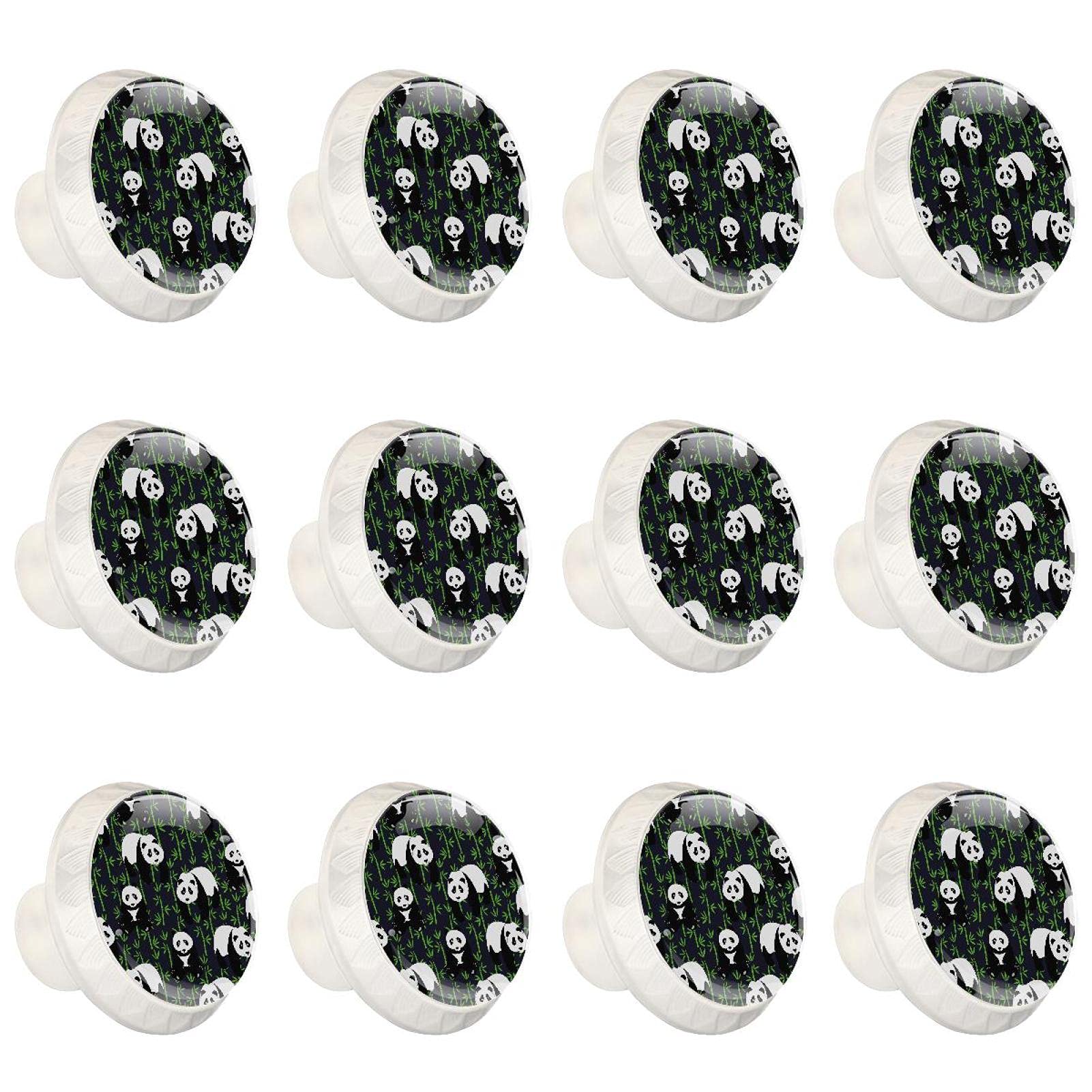 Boutons ronds décoratifs armoire lot 12 poignée meuble panda pour cuisine banboo