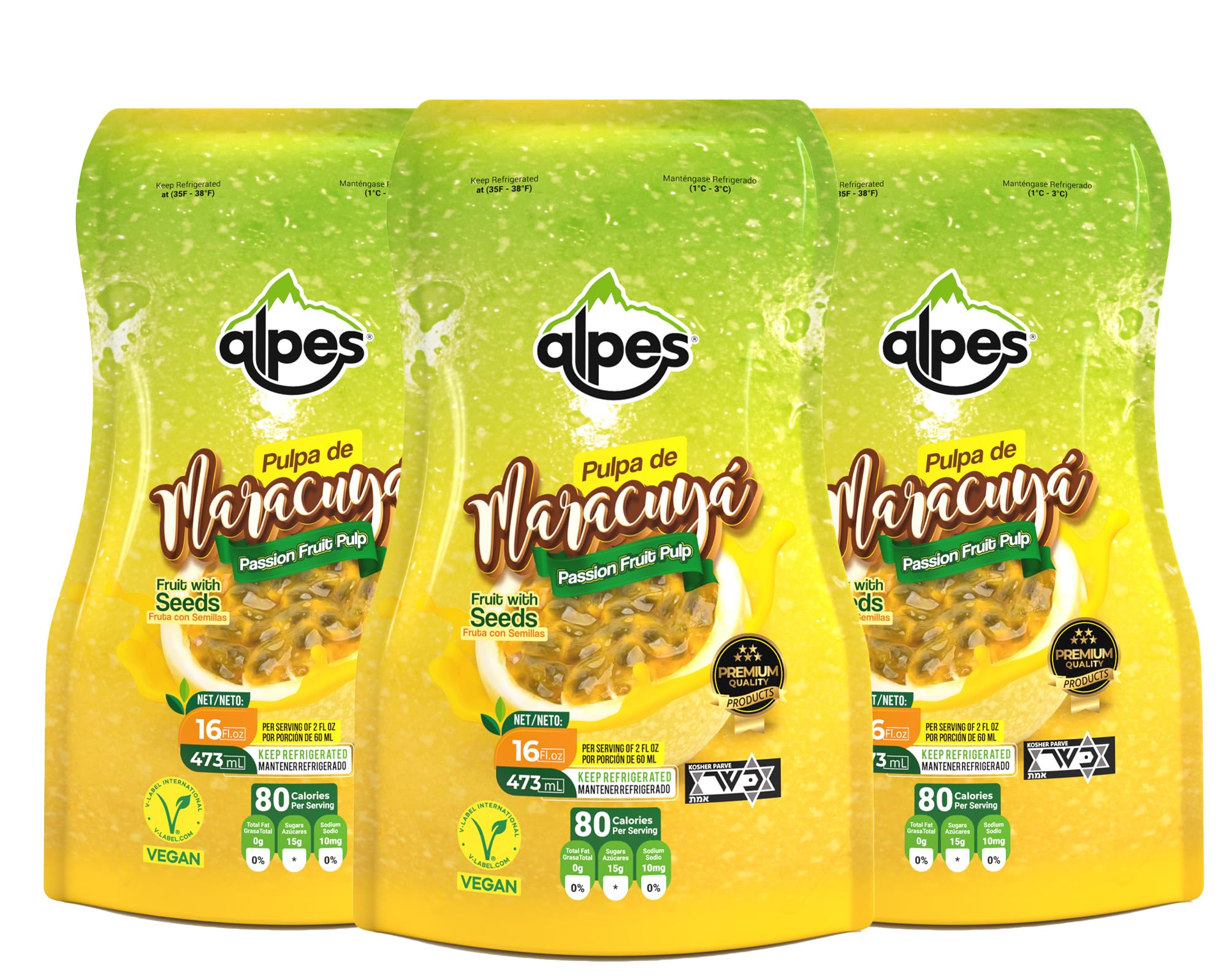 Amazon.com : Alpes Premium Real 100% Passion Fruit Pulp with seeds