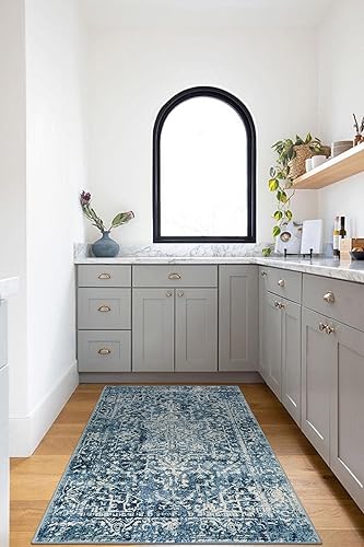 Miniatura 8 de Morebes Alfombra bohemia de 4 x 6 pies para sala de estar, lavable y resistente a las manchas, alfombra antideslizante para dormitorio, alfombra