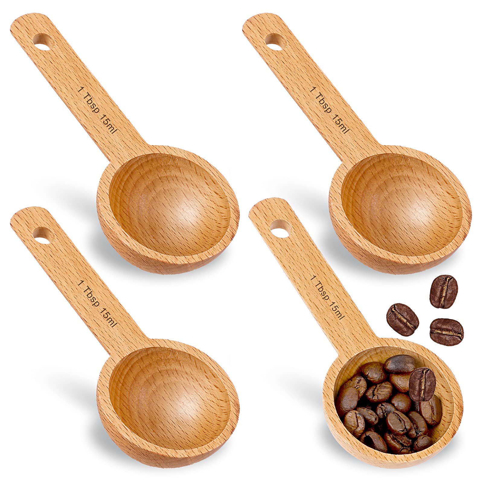 Cuillère à café en bois lot de 4 pour un rituel matinal parfait autour du thé