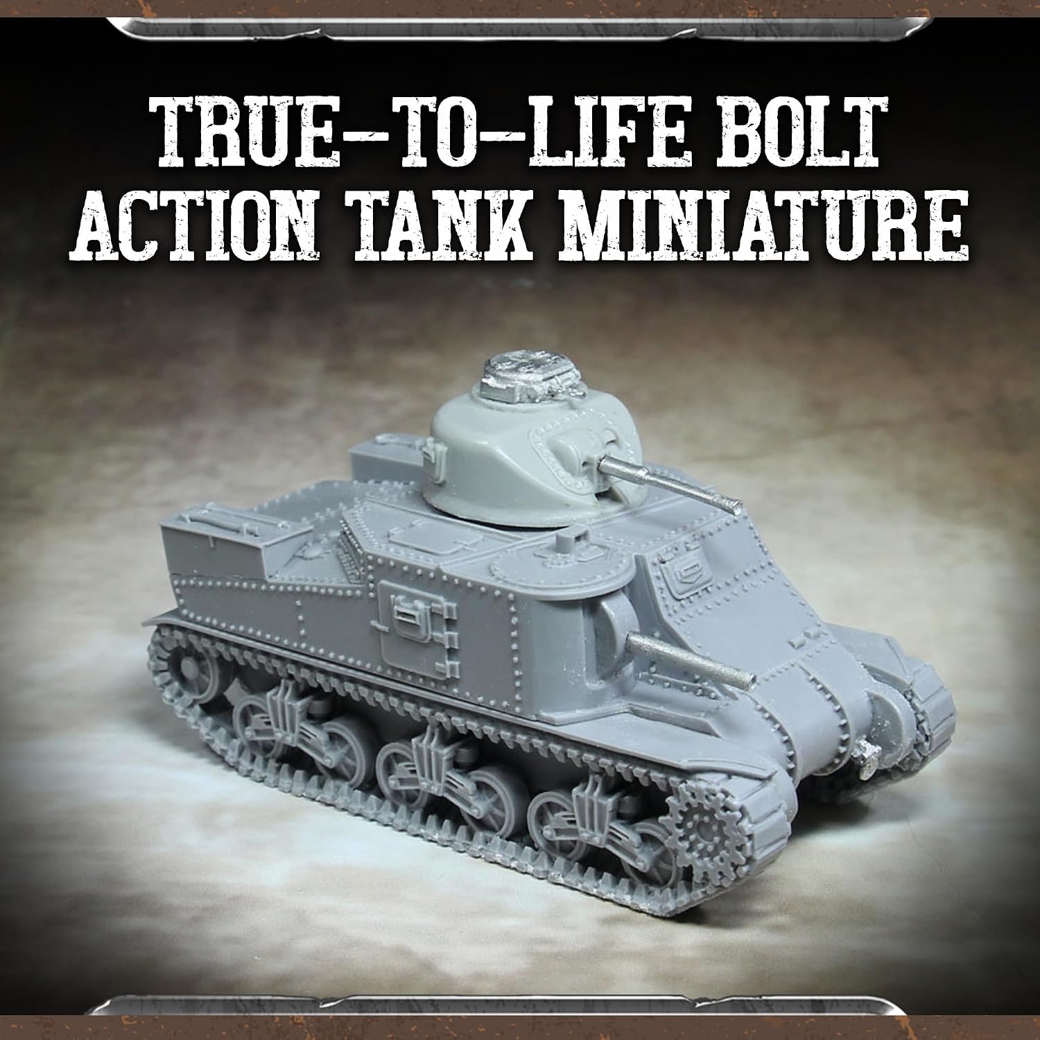 Wargames Delivered - Warlord Games Bolt Action M3 Stuart Tank with Bonus Miniature STL Download - US Tank, WW2 Miniatures, 28mm Scale, Army Model Kit for Miniature Wargaming