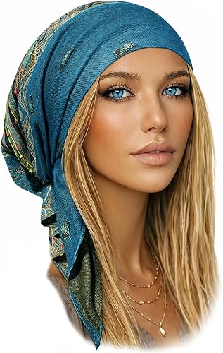ShariRose Pañuelo de cachemira para mujer, Tichel súper suave, cubierta para la cabeza, pañuelo preatado hecho a mano