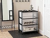 Vista 5 de Carrito ancho con 3 cajones, color negro