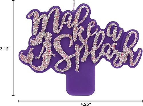 Miniatura 2 de Amscan Barbie Mermaid Make A Splash - Vela brillante, 3 18 x 4 14 pulgadas, purpurina rosa