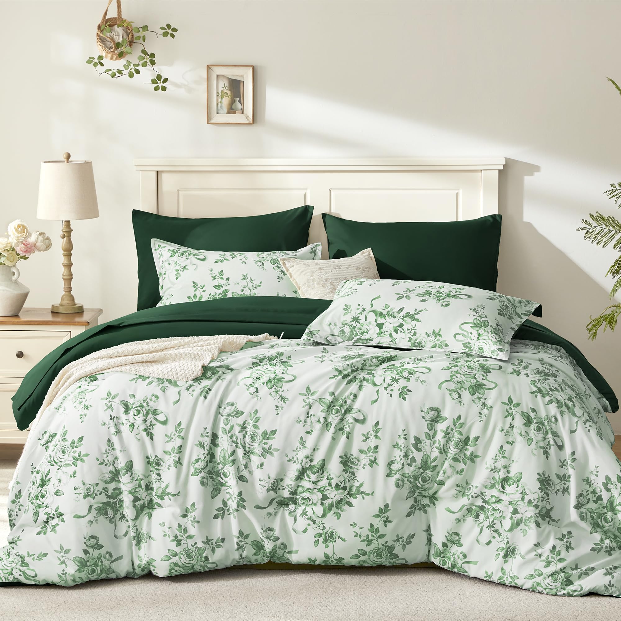 Andency Floral Comforter King Set - Orange Rose -11