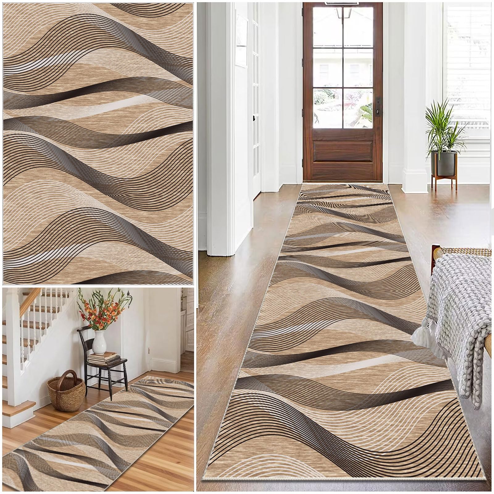 Carpet Runner for hallways Kitchen Runners Non Slip Washable Hallway Runner Long Rug Runners for Hallways Hall Runner Kitchen Mats Bedside Rugs for Bedrooms Entrance Laundry Bedroom 40 x 60 cm