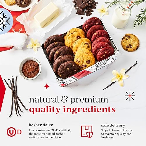 Miniatura 5 de David's Cookies Happy Holidays Mini galletas en lata de muestra dulce, galletas recién horneadas de tamaño de bocado surtido en lata festiva de