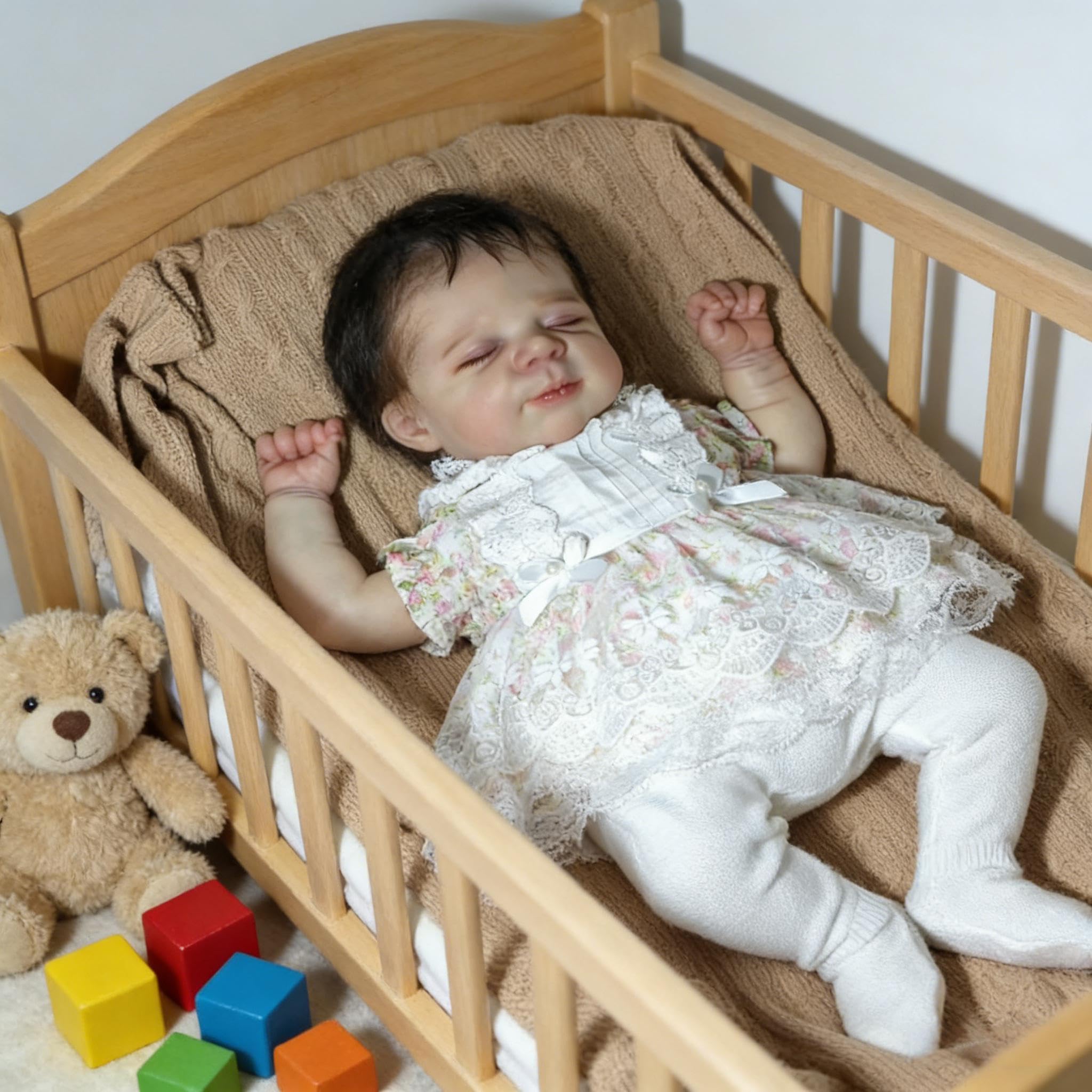 Reborn Lalki silikonowe na całe ciało, winylowe, 45 cm, realistyczne, dla noworodków, lalka, wyglądająca prawdziwie, z akcesoriami dla dzieci