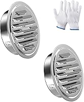 Vista 10 de Rejillas de ventilación de acero inoxidable de 10 cm, HG Power, cubierta redonda con malla de pantalla, rejilla de ventilación de aire para pared
