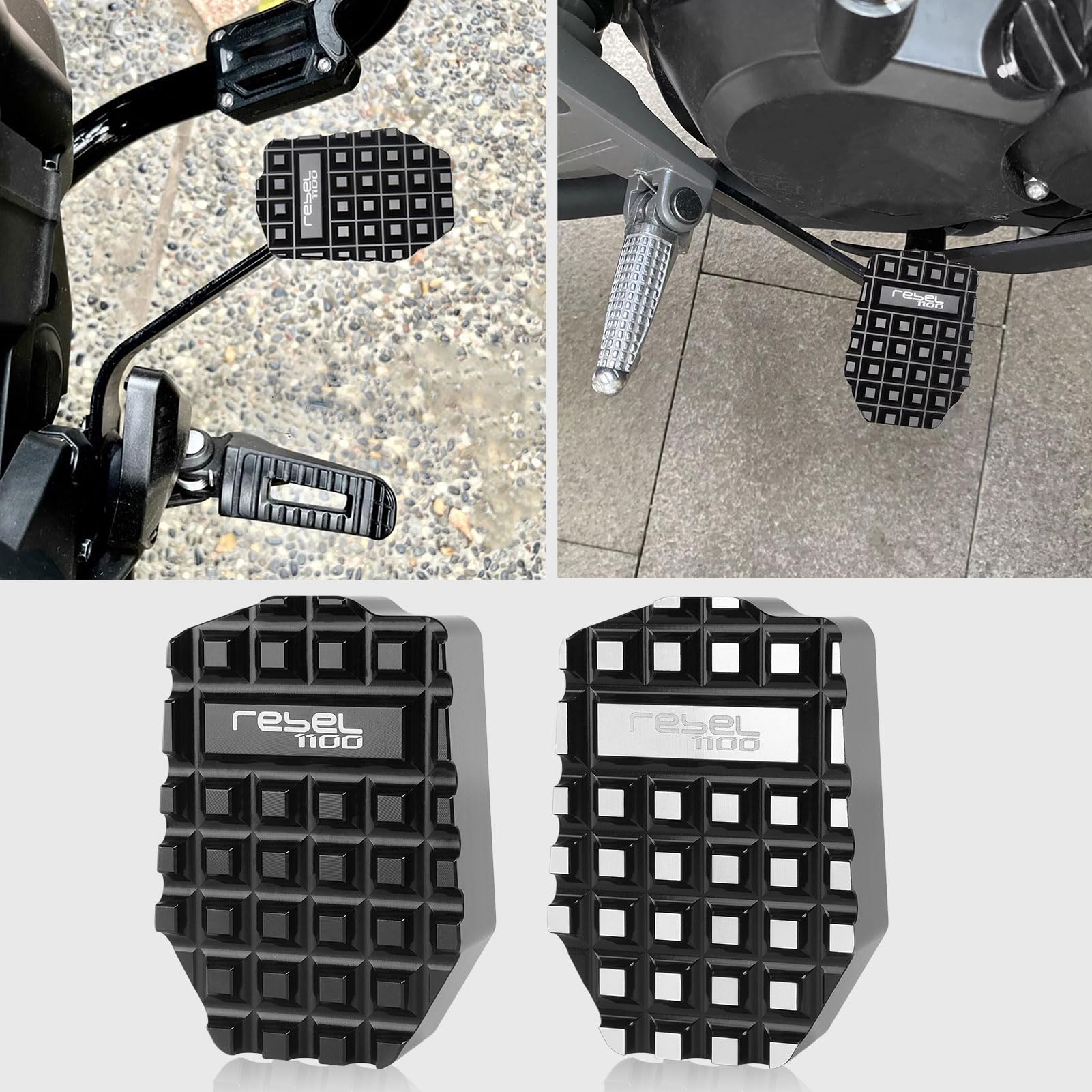 WOOGA Motorbike Foot Brake Lever Pedal Enlarge Extension Rear Brake Peg Pad Extender Compatible for Ho&n&da Rebel CMX1100 / DCT Rebel1100 Accessories 2021-2025 (Black)-image-3