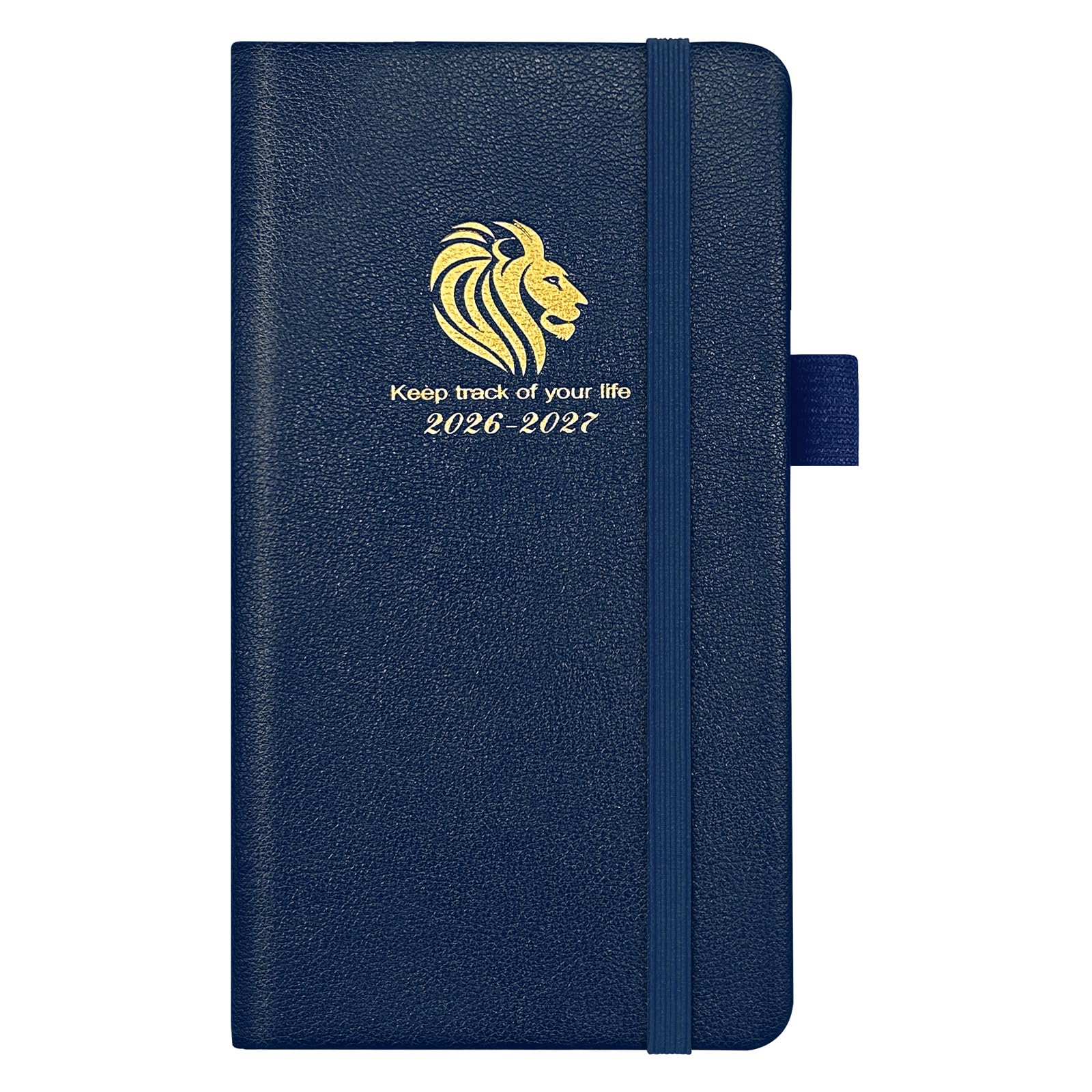 2026-2027 Pocket Planner Weekly and Monthly, 18 Months Calendar, Jan. 2026 - Jun. 2027,Weekly & Daily Appointment Book, Pocket Calendar 2026, Leather Cover-(6.7 X 3.7" Blue)