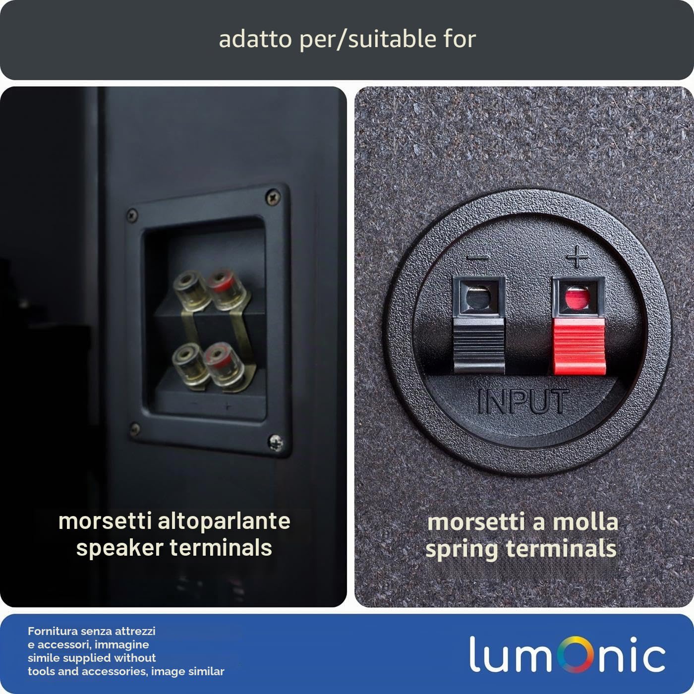 Lumonic Cavi per altoparlanti | 100m Trasparente | 2x 4mm² CCA | Marcatura blu Cavo per diffusori HiFi | Linea audio doppia