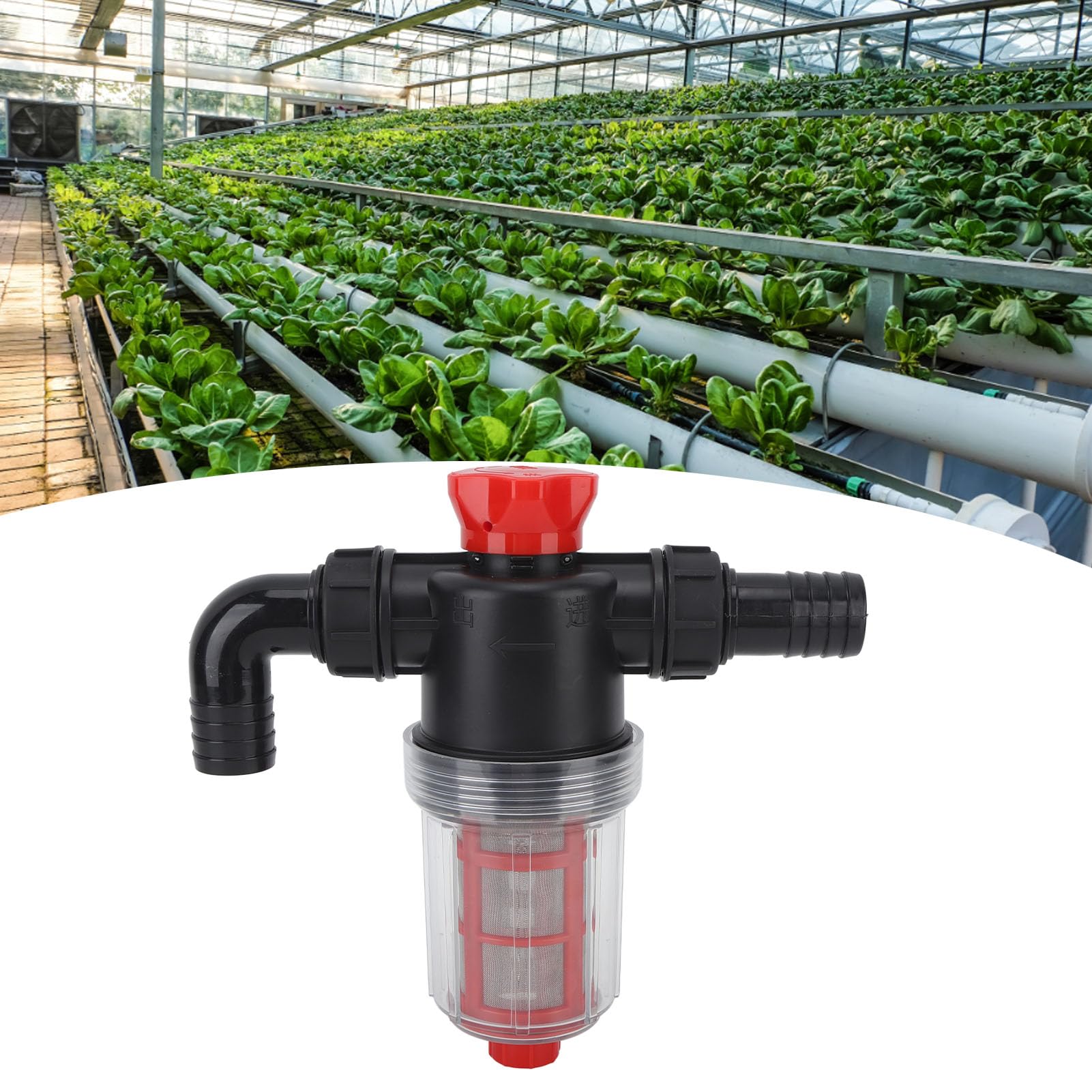 SIXRUN Filtro per Pompa dell'acqua per Irrigazione Filtro in in Plastica e Acciaio Inossidabile 304 Doppio Strato 40 e 60 Mesh Ad Alto Flusso per Tubo per Pompa per Irrigazione del Prato da