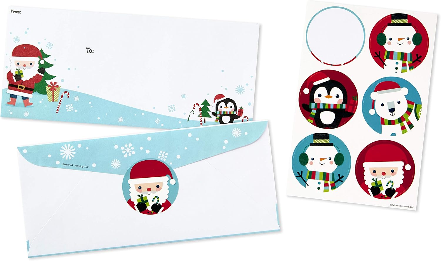 Hallmark Letters to Santa Kit with Stickers, Coloring Pages, Envelopes, and Crayons (Polar Friends), (5CZE1909) image 5
