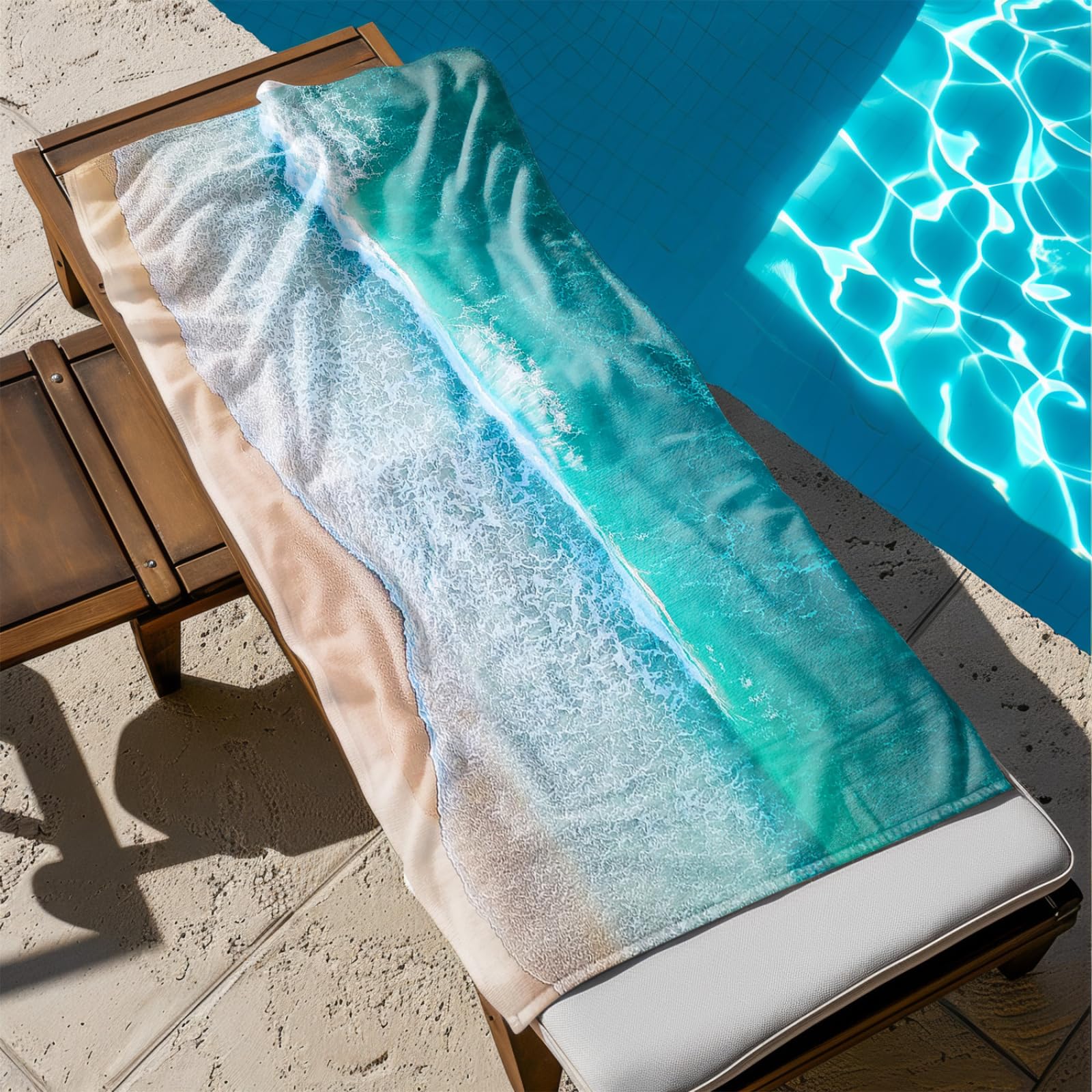Genérico Toalla Playa Grande Mar Verde Microfibra Secado Rápido Oversize Toalla Sin Arena Súper Ligera Piscina Camping Picnic Yoga Gimnasio Y Deportes Viaje