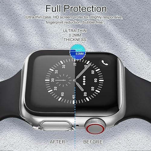 Miniatura 23 de EDIMENS Paquete de 2 fundas rígidas de policarbonato compatibles con Apple Watch Series 1, 2, 3, de 1.496 pulgadas, para mujeres y hombres, carcasa