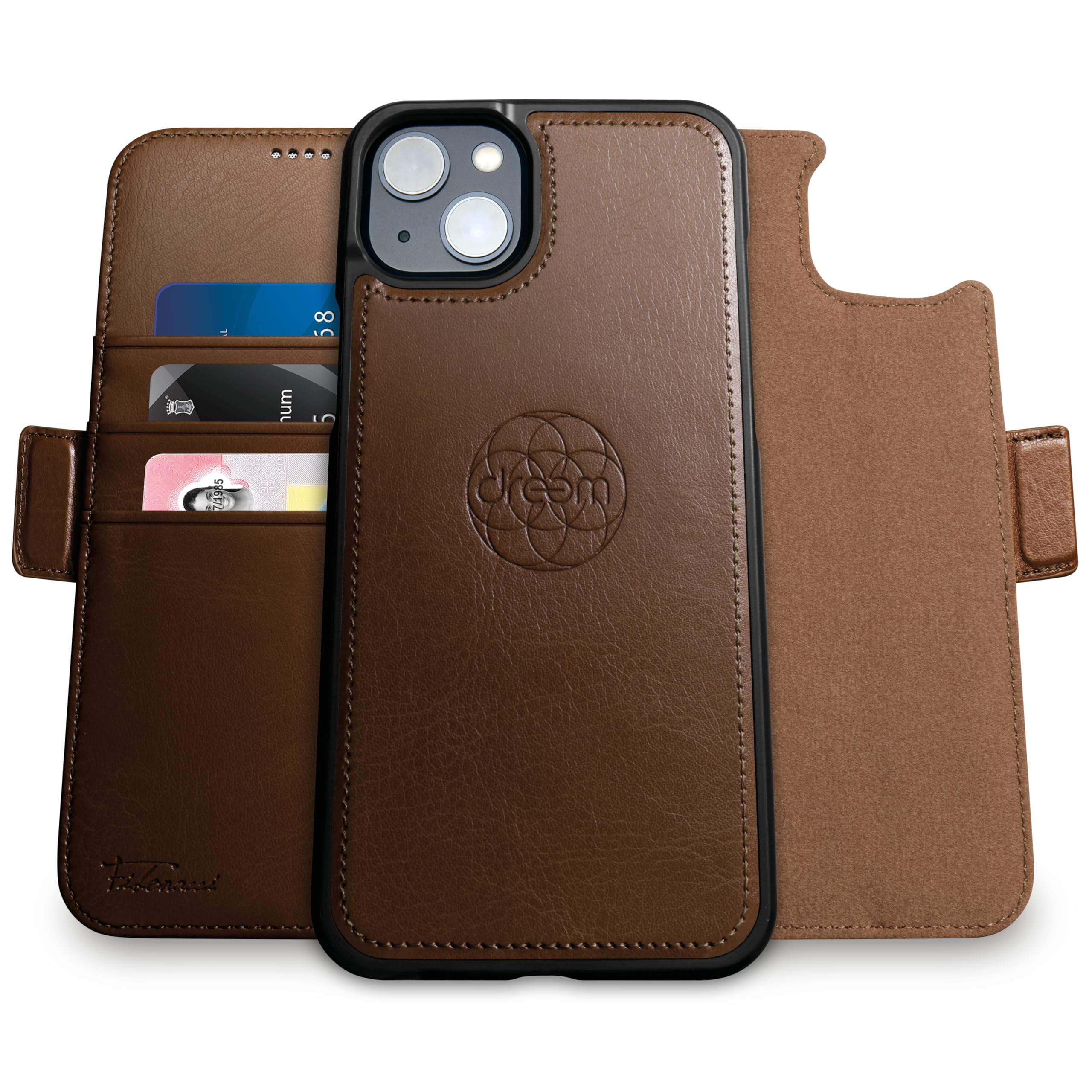【色:コーヒー_サイズ:iPhone 14】フィボナッチ（Fibonacci）2 Amazon.co.jp: Dreem フィボナッチ（Fibonacci）2イン1 財布型ケース