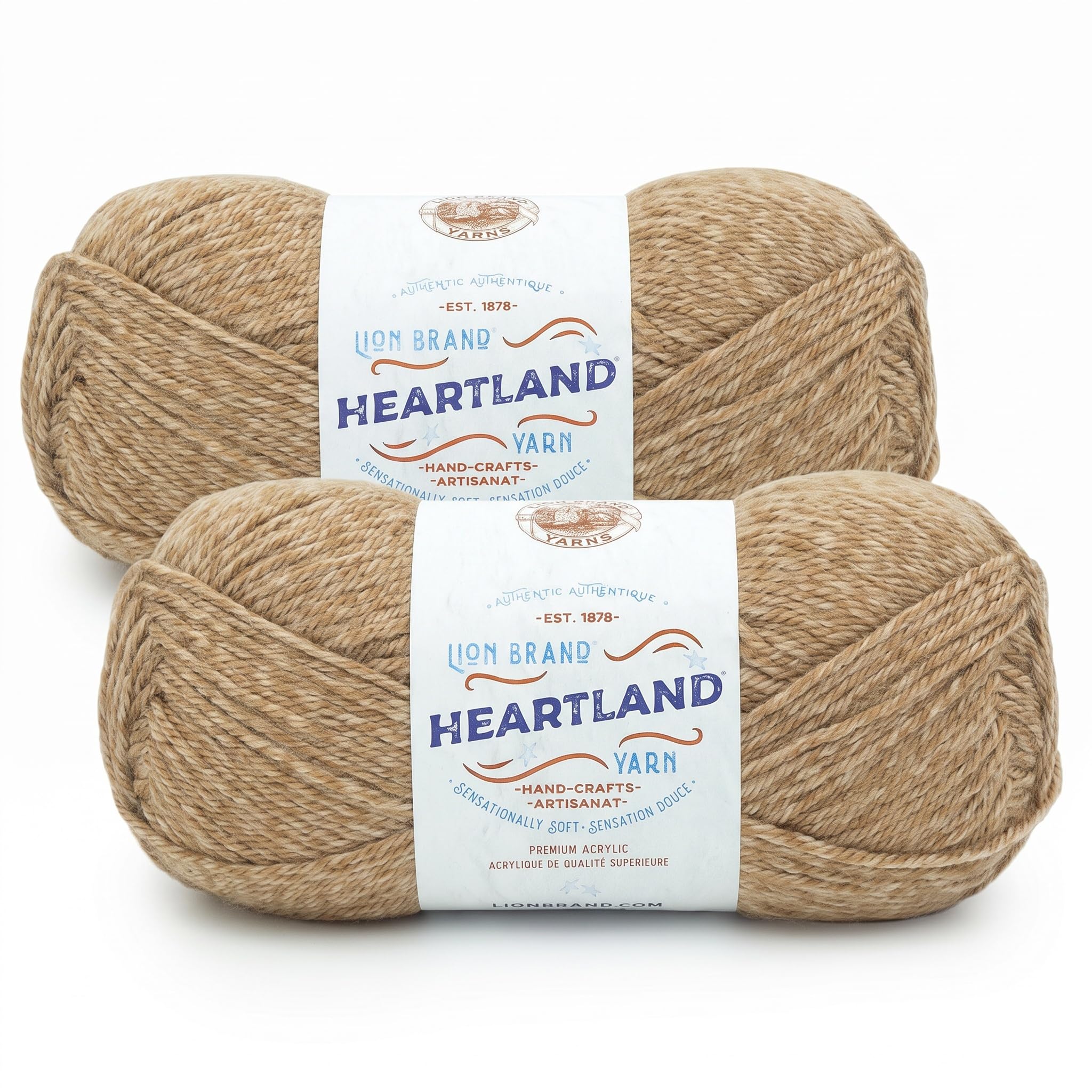 Lion Brand Yarn Heartland Yarn for Crocheting, Knitting, and Weaving, Multicolor Yarn, 2-Pack, Indiana Dunes