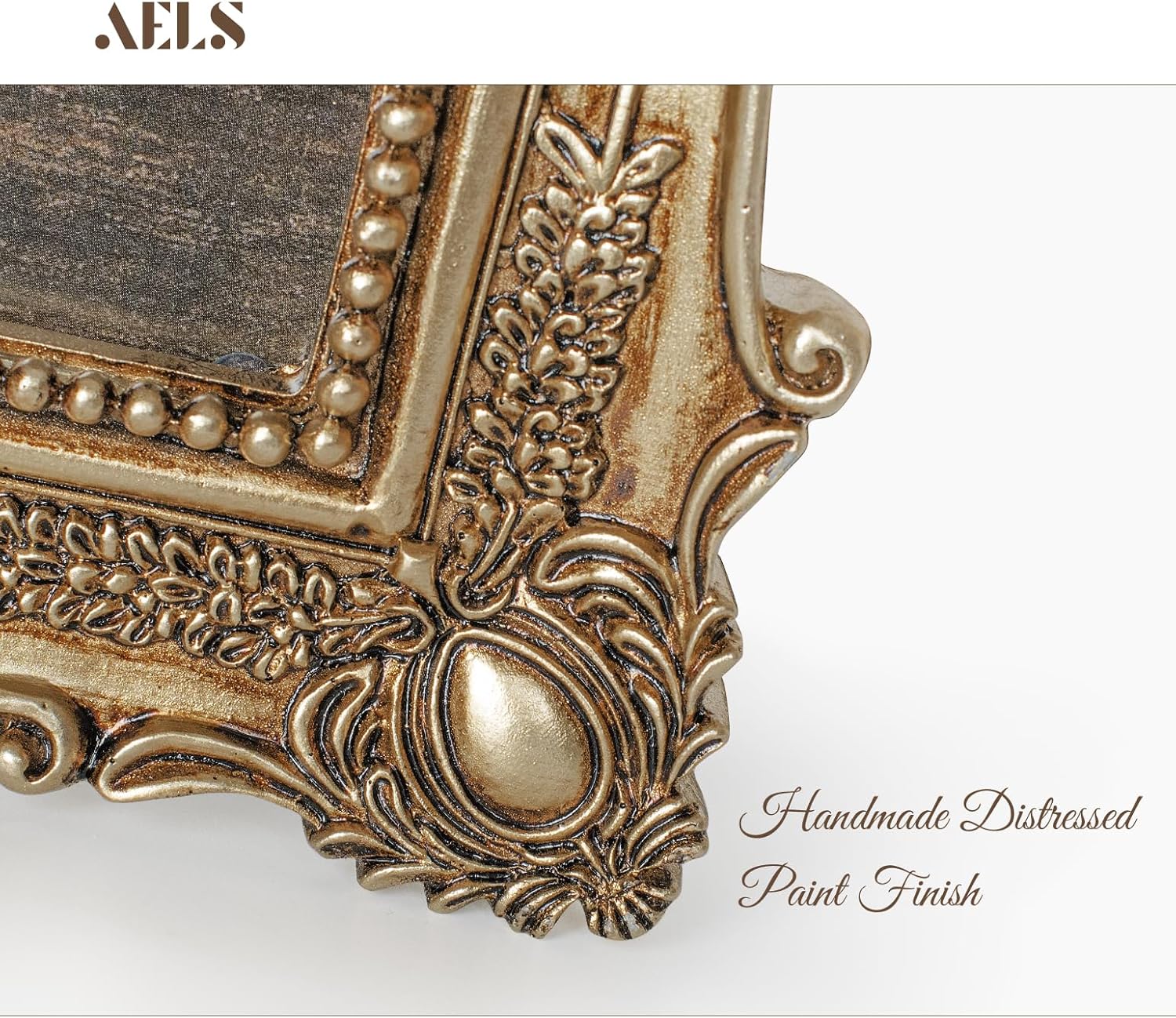 AELS 8x10 Inch Vintage Picture Frame, Elegant Antique Photo Frames with Glass Front, Photo Display, Tabletop Wall Hanging, Gift Ideas, Retro Gold