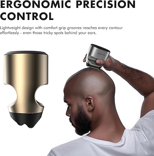 Miniatura 5 de Aberlite Touch 2 - Afeitadora de cabeza de aluminio para hombres calvos, afeitadora de acabado para cabeza y cara calva, láminas ultrafinas de 0.002