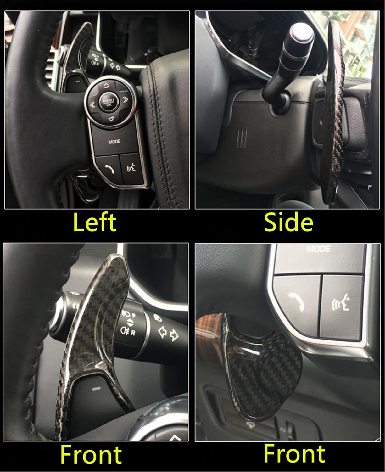 Genuine Carbon Fiber Auto Car Steering Wheel Paddle Shifter Extensions for Audi A4L A5 Q2 Q7 S3 S4 TT TTS - Black