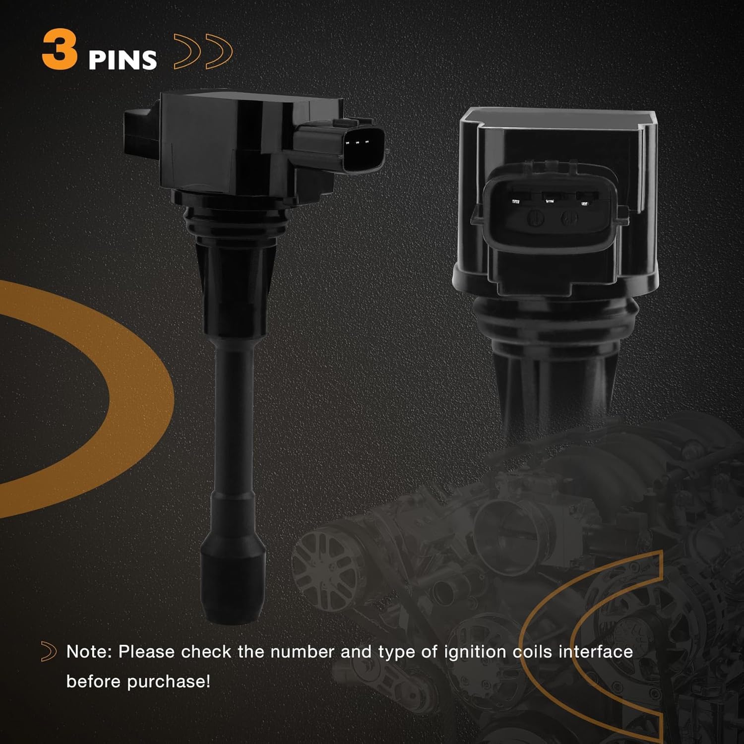 HQPASFY Ignition Coil UF549 Pack & Iridium Spark Plugs Set of 4 Compatible with Nissan Altima Cube Frontier NP300 Sentra Tiida Versa NV200, Infiniti FX50 M56 Q70 QX60 Rapalce#GN10241, 5C1753