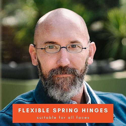 Miniatura 5 de MicroVision Optical Gafas de lectura de aire plegables planas con tecnología patentada de bisagra rodante y estuche compacto para mujeres y hombres