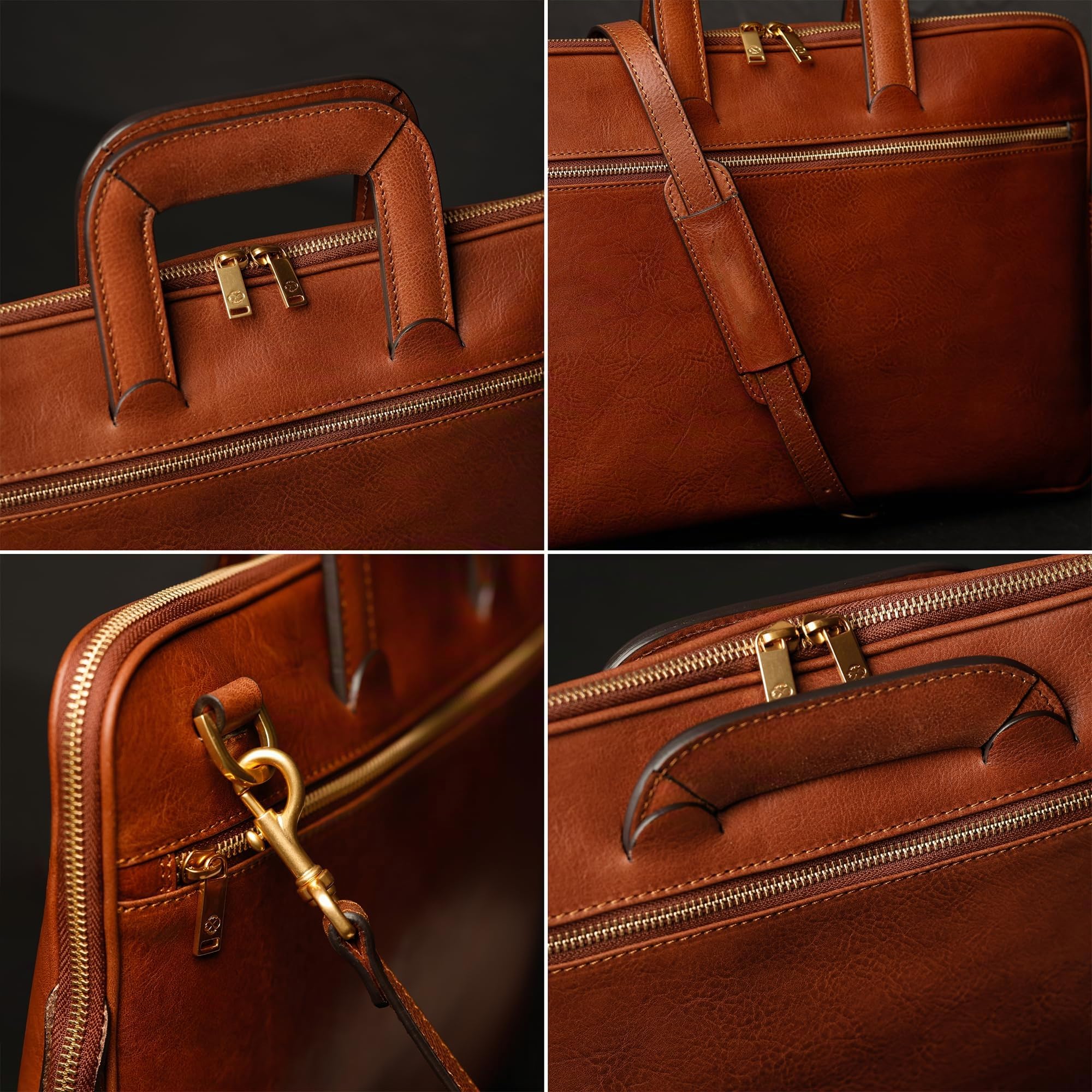 Time Resistance Schlanke Aktentasche aus Leder – Handgefertigte Italienische Computertasche aus Leder – Laptoptasche