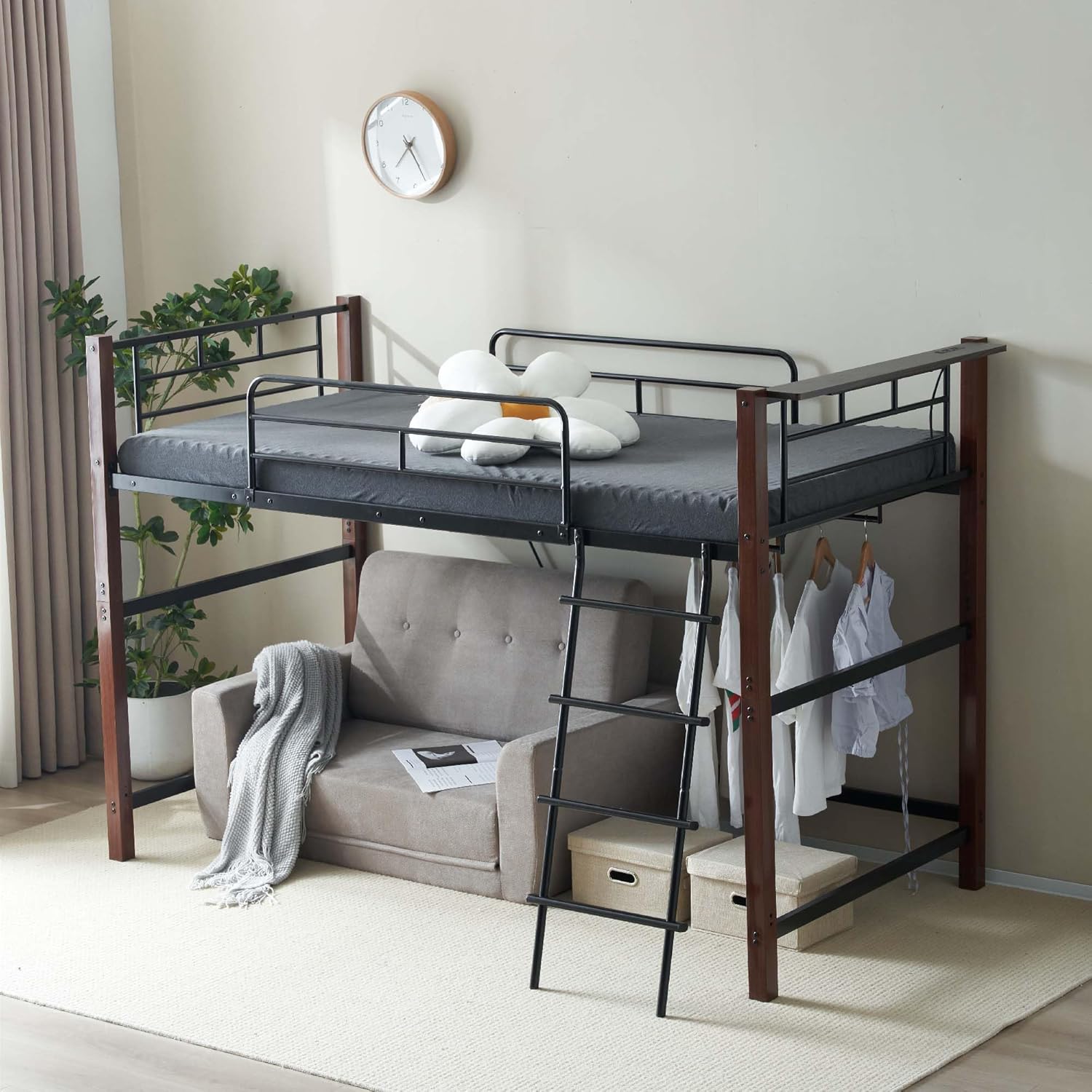 引き取り限定】 ニトリ ロフトベッド デスク・収納付き 引き取り限定