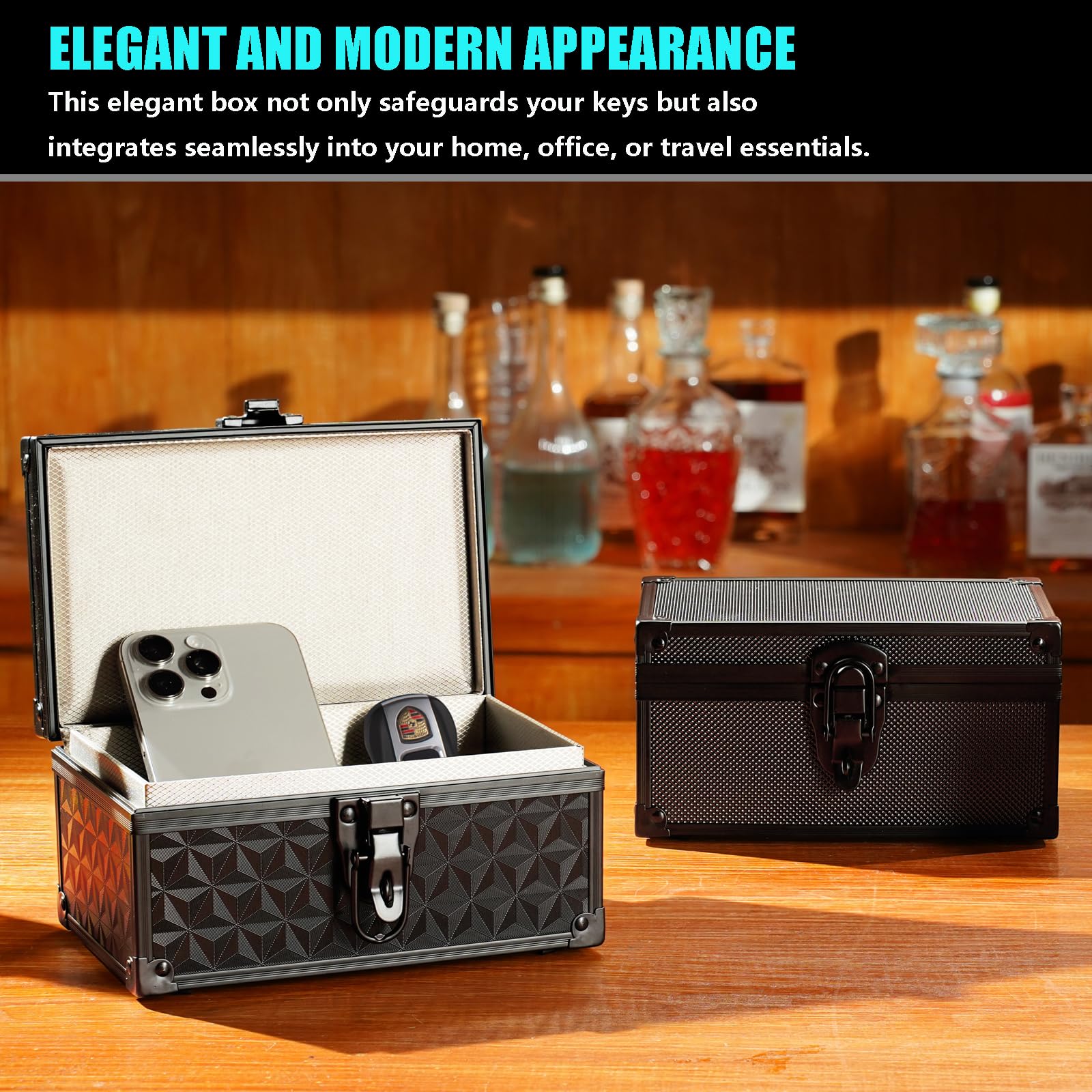 Faraday Signal Blocking Box for Car Key Fob, Keyless Entry Car Key Fob Protector Shielding Cage (Carbon Fiber Black)