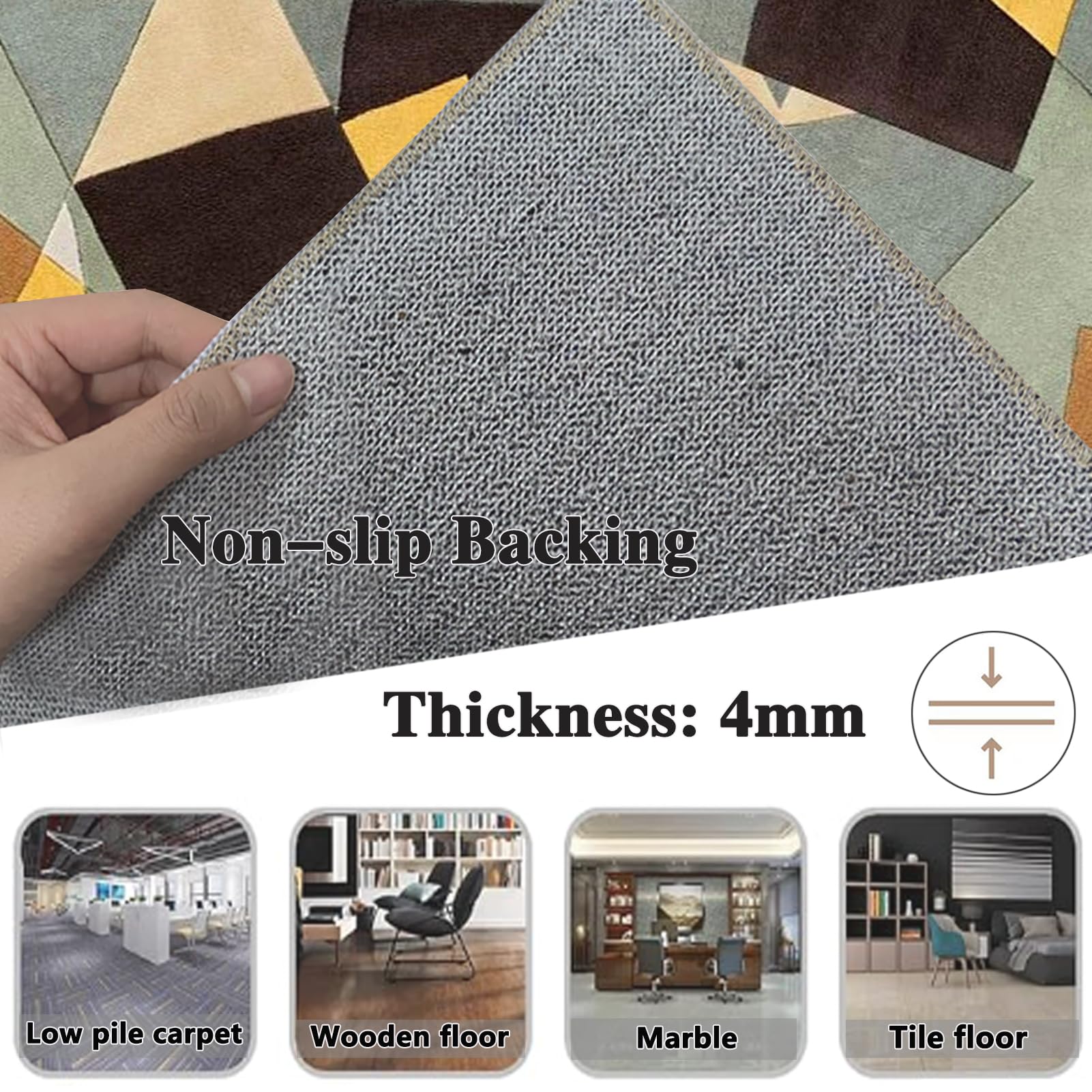 Tappetino per sedia da ufficio in legno duro, 70 x 80 cm, tappetino per sedia da gioco per moquette e pavimenti in legno, protezione per scrivania per sedia a rotelle, superficie antiscivolo
