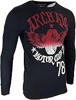 Vista 4 de Archaic by Affliction Camiseta térmica para hombre, color negro